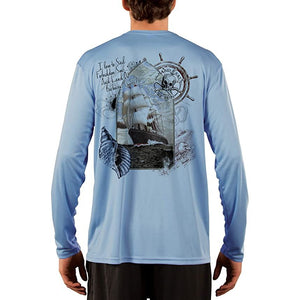 SAND.SALT.SURF.SUN. Forbidden Ship Men's UPF 50+ UV Sun Protection Performance Long Sleeve T-Shirt