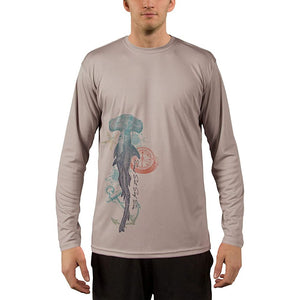 SAND.SALT.SURF.SUN. Vintage Shark Men's UPF 50+ UV Sun Protection Performance Long Sleeve T-Shirt