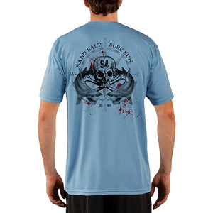 SAND.SALT.SURF.SUN. Shark Blood Men's UPF 50+ UV Sun Protection Performance Short Sleeve T-Shirt