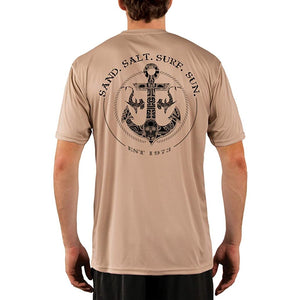 SAND.SALT.SURF.SUN. Shark Anchor Men's UPF 50+ UV Sun Protection Performance Short Sleeve T-Shirt