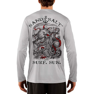 SAND.SALT.SURF.SUN. Octopus Treasure Men's UPF 50+ UV Sun Protection Performance Long Sleeve T-Shirt