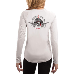 SAND.SALT.SURF.SUN. Vintage Pirate Women's UPF 50+ UV Sun Protection Performance Long Sleeve T-Shirt