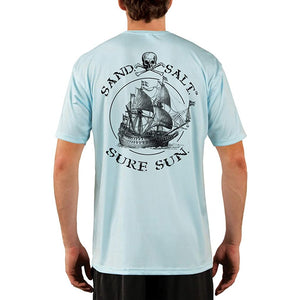 SAND.SALT.SURF.SUN. Vintage Ship Men's UPF 50+ UV Sun Protection Performance Short Sleeve T-Shirt