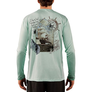 SAND.SALT.SURF.SUN. Forbidden Ship Men's UPF 50+ UV Sun Protection Performance Long Sleeve T-Shirt