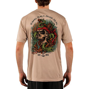 SAND.SALT.SURF.SUN. Skull EEL Men's UPF 50+ UV Sun Protection Performance Short Sleeve T-Shirt