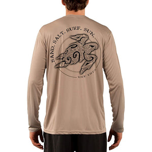 SAND.SALT.SURF.SUN. Polynesian Sea Turtle Men's UPF 50+ UV Sun Protection Performance Long Sleeve T-Shirt