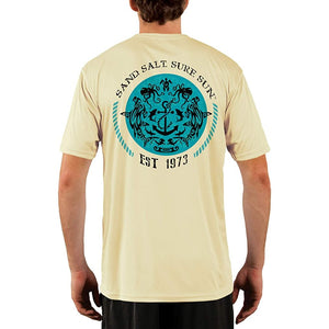 SAND.SALT.SURF.SUN. Shark and Anchor Tribal Men's UPF 50+ UV Sun Protection Performance Short Sleeve T-Shirt