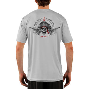 SAND.SALT.SURF.SUN. Vintage Pirate Men's UPF 50+ UV Sun Protection Performance Short Sleeve T-Shirt