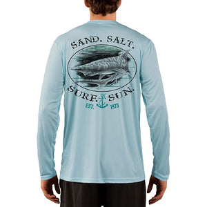 SAND.SALT.SURF.SUN. Shark Men's UPF 50+ UV Sun Protection Performance Long Sleeve T-Shirt