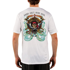 SAND.SALT.SURF.SUN. Pirate Octopus Men's UPF 50+ UV Sun Protection Performance Short Sleeve T-Shirt
