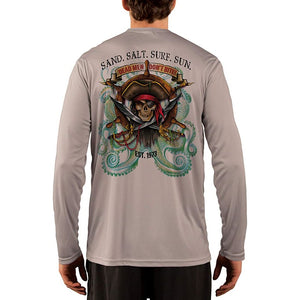 SAND.SALT.SURF.SUN. Pirate Octopus Men's UPF 50+ UV Sun Protection Performance Long Sleeve T-Shirt