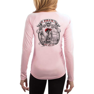 SAND.SALT.SURF.SUN. Pirate Life Women's UPF 50+ UV Sun Protection Performance Long Sleeve T-Shirt