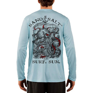 SAND.SALT.SURF.SUN. Octopus Treasure Men's UPF 50+ UV Sun Protection Performance Long Sleeve T-Shirt