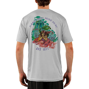 SAND.SALT.SURF.SUN. Atlantis Mermaid Men's UPF 50+ UV Sun Protection Performance Short Sleeve T-Shirt