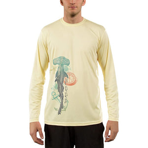 SAND.SALT.SURF.SUN. Vintage Shark Men's UPF 50+ UV Sun Protection Performance Long Sleeve T-Shirt
