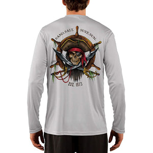 SAND.SALT.SURF.SUN. Captain Pirate Men's UPF 50+ UV Sun Protection Performance Long Sleeve T-Shirt