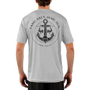 SAND.SALT.SURF.SUN. Shark Anchor Men's UPF 50+ UV Sun Protection Performance Short Sleeve T-Shirt