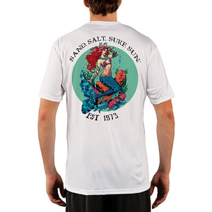 SAND.SALT.SURF.SUN. Redhead Mermaid Men's UPF 50+ UV Sun Protection Performance Short Sleeve T-Shirt