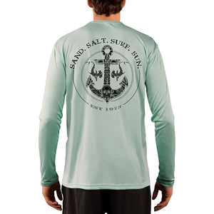 SAND.SALT.SURF.SUN. Shark Anchor Men's UPF 50+ UV Sun Protection Performance Long Sleeve T-Shirt