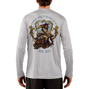 SAND.SALT.SURF.SUN. Pirate Girl Cannon Men's UPF 50+ UV Sun Protection Performance Long Sleeve T-Shirt
