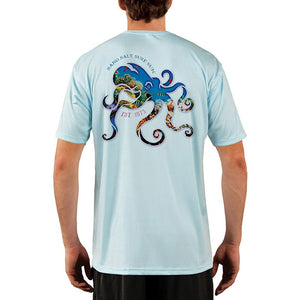 SAND.SALT.SURF.SUN. Coral Octopus Men's UPF 50+ UV Sun Protection Performance Short Sleeve T-Shirt