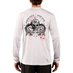 SAND.SALT.SURF.SUN. Shark Blood Men's UPF 50+ UV Sun Protection Performance Long Sleeve T-Shirt