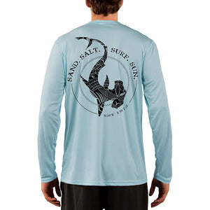 SAND.SALT.SURF.SUN. Polynesian Hammerhead Tribal Men's UPF 50+ UV Sun Protection Performance Long Sleeve T-Shirt