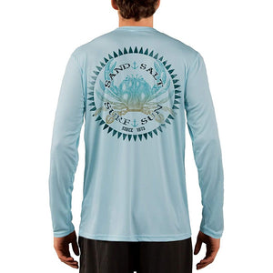 SAND.SALT.SURF.SUN. Vintage Crab Men's UPF 50+ UV Sun Protection Performance Long Sleeve T-Shirt