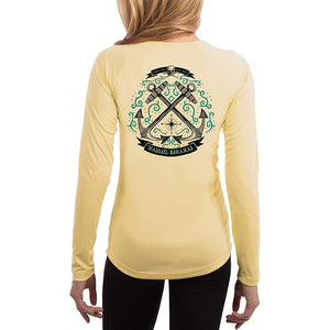 SAND.SALT.SURF.SUN. Sailing Anchor Blue Nassau Women's UPF 50+ UV Sun Protection Performance Long Sleeve T-Shirt