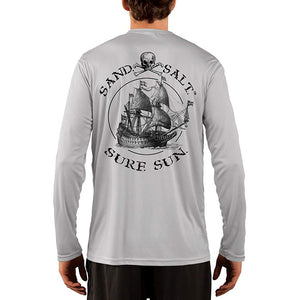 SAND.SALT.SURF.SUN. Vintage Ship Men's UPF 50+ UV Sun Protection Performance Long Sleeve T-Shirt
