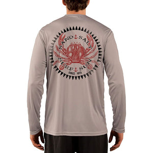 SAND.SALT.SURF.SUN. Vintage Crab Men's UPF 50+ UV Sun Protection Performance Long Sleeve T-Shirt