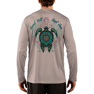SAND.SALT.SURF.SUN. Mandala Turtle Men's UPF 50+ UV Sun Protection Performance Long Sleeve T-Shirt