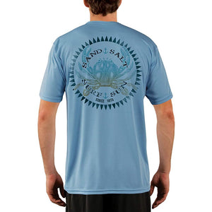 SAND.SALT.SURF.SUN. Vintage Crab Men's UPF 50+ UV Sun Protection Performance Short Sleeve T-Shirt
