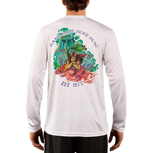 SAND.SALT.SURF.SUN. Atlantis Mermaid Men's UPF 50+ UV Sun Protection Performance Long Sleeve T-Shirt