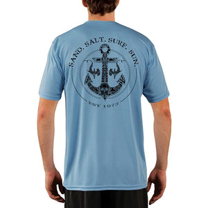 SAND.SALT.SURF.SUN. Shark Anchor Men's UPF 50+ UV Sun Protection Performance Short Sleeve T-Shirt
