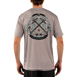 SAND.SALT.SURF.SUN. Sailing Anchor Blue Nassau Men's UPF 50+ UV Sun Protection Performance Short Sleeve T-Shirt