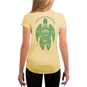 SAND.SALT.SURF.SUN. Turtle Women's UPF 50+ UV Sun Protection Performance Short Sleeve T-Shirt