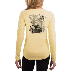 SAND.SALT.SURF.SUN. Forbidden Ship Women's UPF 50+ UV Sun Protection Performance Long Sleeve T-Shirt