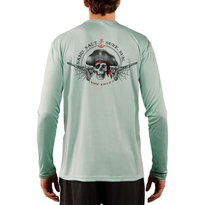 SAND.SALT.SURF.SUN. Vintage Pirate Men's UPF 50+ UV Sun Protection Performance Long Sleeve T-Shirt