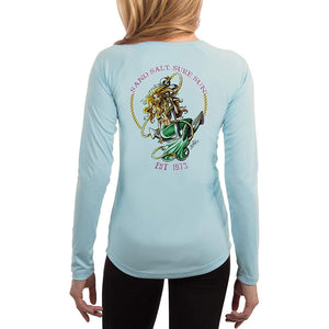 SAND.SALT.SURF.SUN. Mermaid Women's UPF 50+ UV Sun Protection Performance Long Sleeve T-Shirt