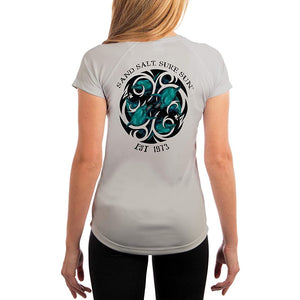 SAND.SALT.SURF.SUN. Dolphin Tribal Women's UPF 50+ UV Sun Protection Performance Short Sleeve T-Shirt