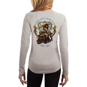 SAND.SALT.SURF.SUN. Pirate Girl Cannon Women's UPF 50+ UV Sun Protection Performance Long Sleeve T-Shirt