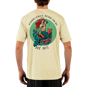 SAND.SALT.SURF.SUN. Redhead Mermaid Men's UPF 50+ UV Sun Protection Performance Short Sleeve T-Shirt