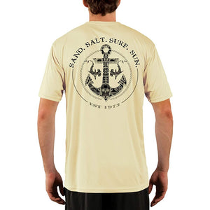 SAND.SALT.SURF.SUN. Shark Anchor Men's UPF 50+ UV Sun Protection Performance Short Sleeve T-Shirt