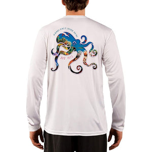 SAND.SALT.SURF.SUN. Coral Octopus Men's UPF 50+ UV Sun Protection Performance Long Sleeve T-Shirt
