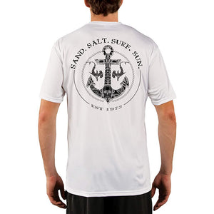 SAND.SALT.SURF.SUN. Shark Anchor Men's UPF 50+ UV Sun Protection Performance Short Sleeve T-Shirt