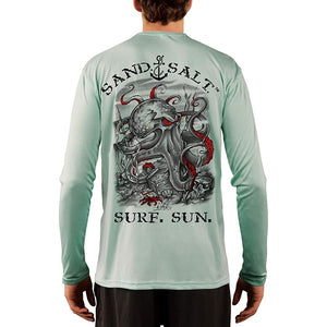 SAND.SALT.SURF.SUN. Octopus Treasure Men's UPF 50+ UV Sun Protection Performance Long Sleeve T-Shirt