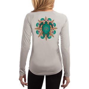 SAND.SALT.SURF.SUN. Turtle Shells Women's UPF 50+ UV Sun Protection Performance Long Sleeve T-Shirt