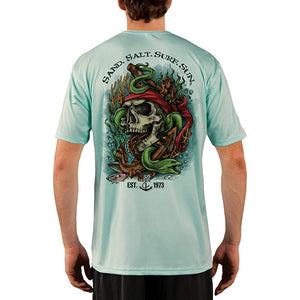 SAND.SALT.SURF.SUN. Skull EEL Men's UPF 50+ UV Sun Protection Performance Short Sleeve T-Shirt