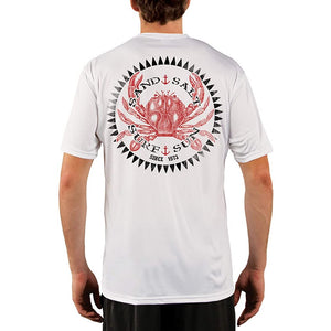 SAND.SALT.SURF.SUN. Vintage Crab Men's UPF 50+ UV Sun Protection Performance Short Sleeve T-Shirt
